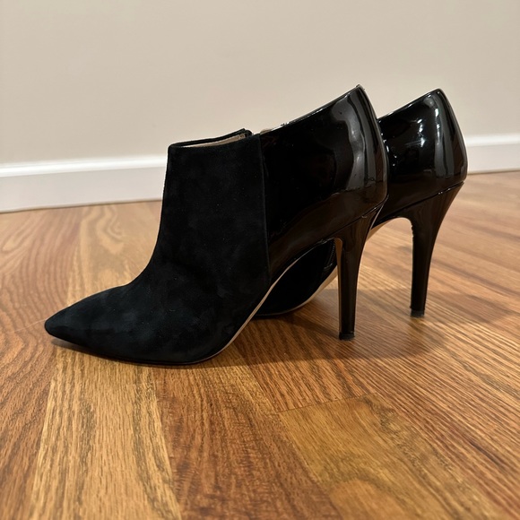 WHBM Black Patent Leather & Suede Booties - Picture 2 of 5
